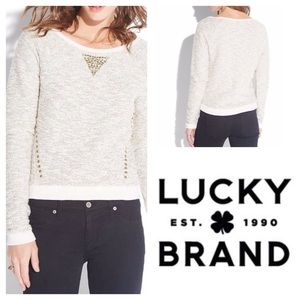 Lucky Brand Cream Sweater w/ Bronze Studs